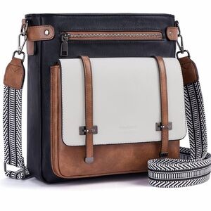 Stylish Black  Brown and white Shoulder Bag medium size